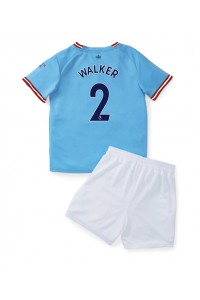 Manchester City Kyle Walker #2 Babyklær Hjemme Fotballdrakt til barn 2022-23 Korte ermer (+ Korte bukser)